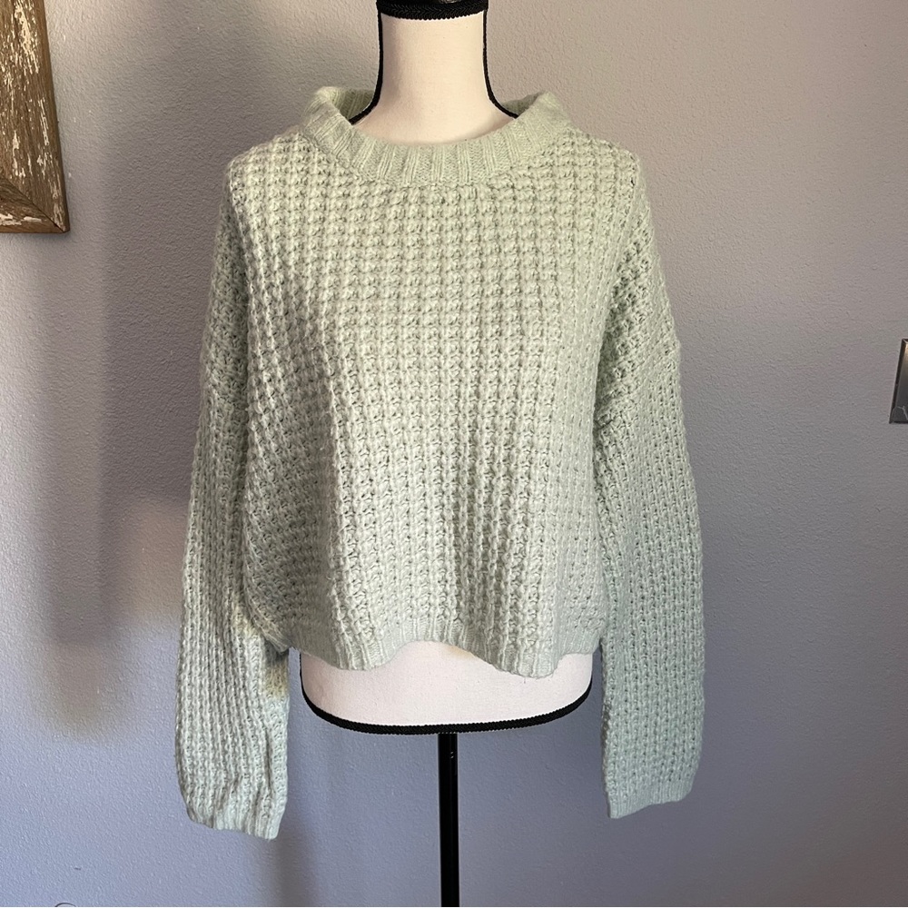 Mint Green Cropped Sweater XL